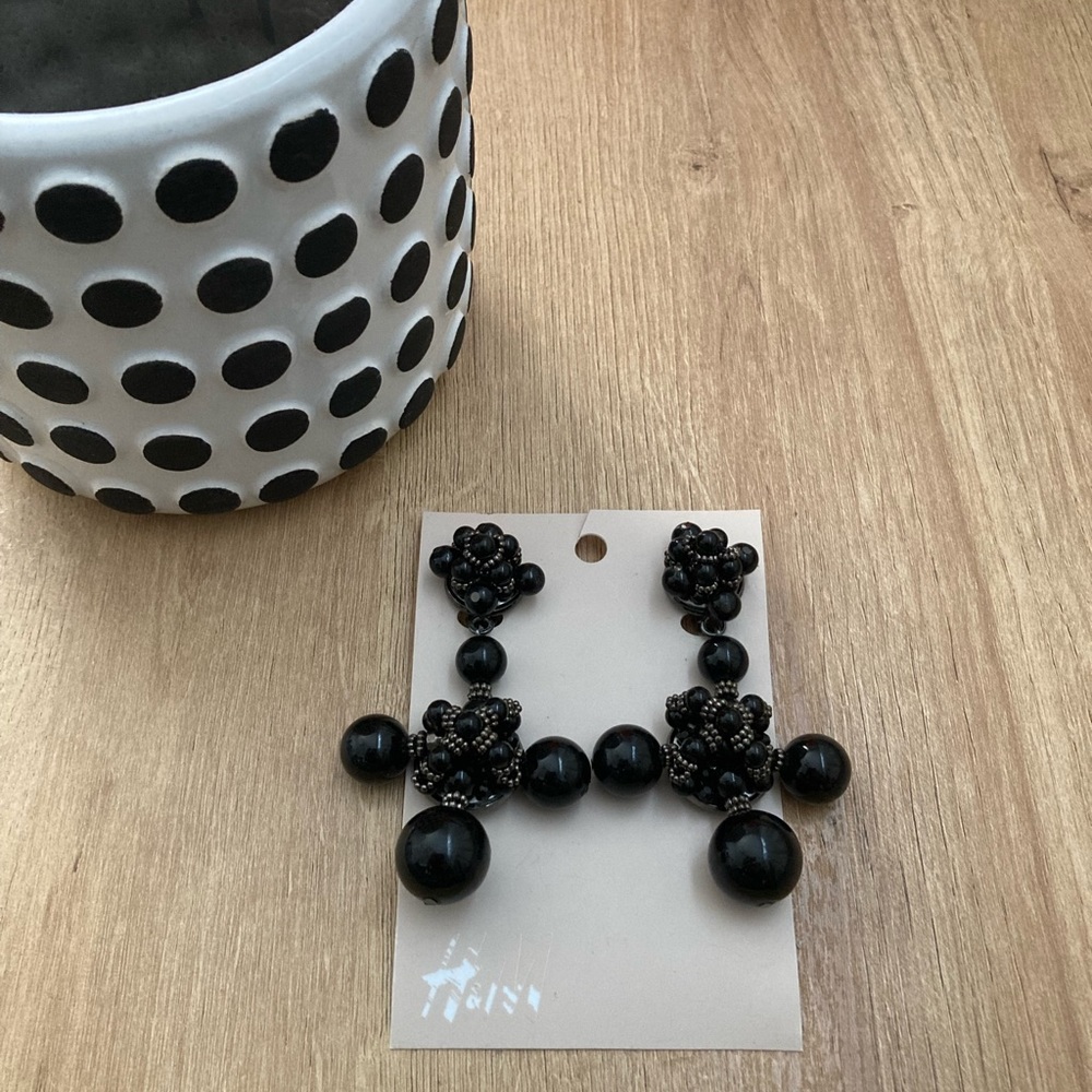 Black Clip On Earrings